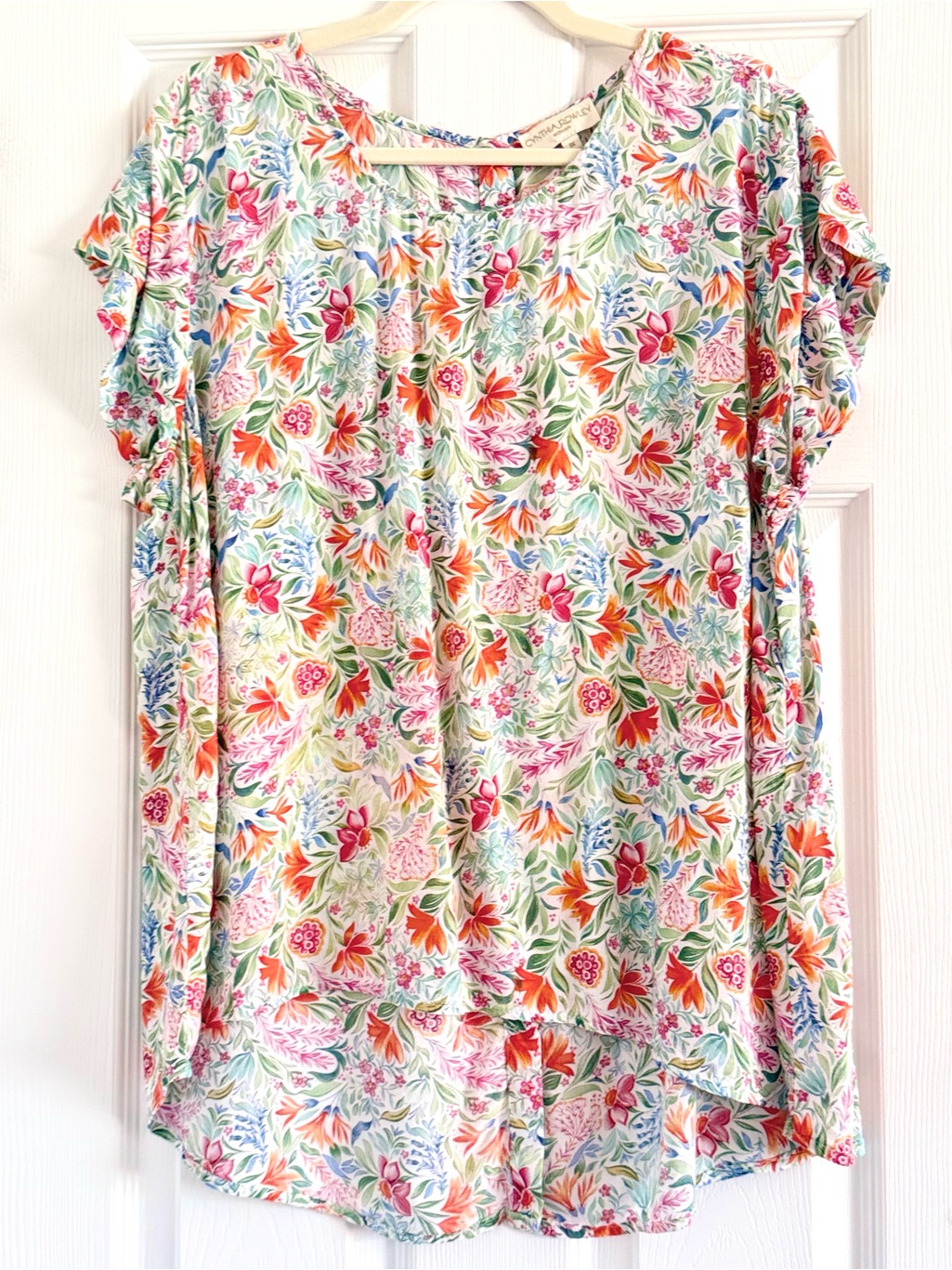 Cynthia Rowley Floral Short-Sleeve Tunic - Multicolor Floral